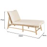 Bamboo sun lounger with cream-coloured cushions | Vital Collection