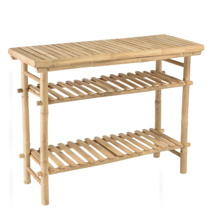 Bamboo console table with 2 shelves, 100x40cm | Vital Collection