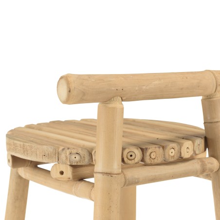 Bar et 2 tabourets avec dossier bambou | Collection Vital