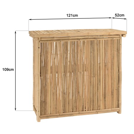 Bar et 2 tabourets avec dossier bambou | Collection Vital