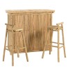 Bar and 2 stools with bamboo backrest | Vital Collection