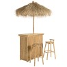 1 bar, 1 parasol et 2 tabourets avec dossier bambou | Collection Vital