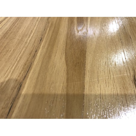 SECOND-HAND - Brown teak wood desk with 5 drawers