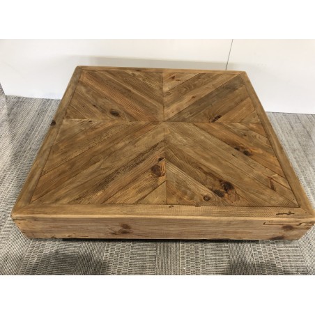 Table basse carrée bois Pin recyclé | SECONDE VIE