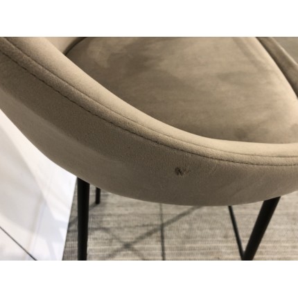 SECONDE MAIN - Lot de 2 tabourets de bar velours chamois hauteur d'assise 80cm