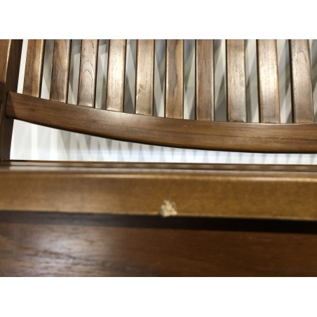 Oval garden bench in oiled teak wood - Second Life