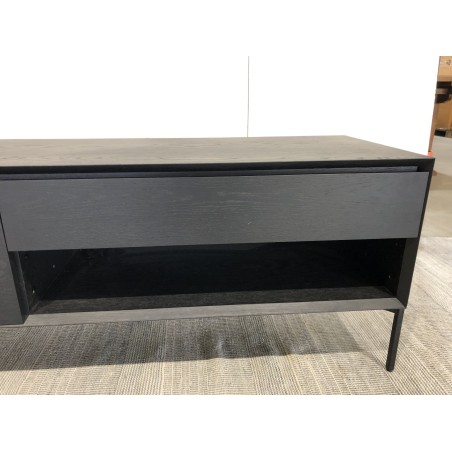 Meuble TV naturel 1 porte 2 tiroirs pieds métal noir | Seconde vie