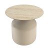 Table d'appoint plateau carreaux vitrifiés pied en fer beige | Collection Hortense