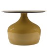 60cm coffee table with glazed tile top and camel-coloured iron legs | Hortense Collection