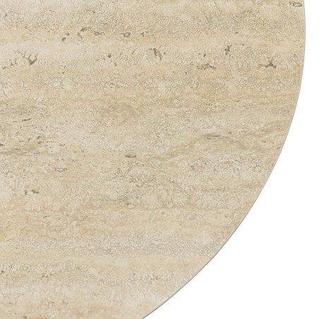 60cm coffee table with glazed tile top and camel-coloured iron legs | Hortense Collection