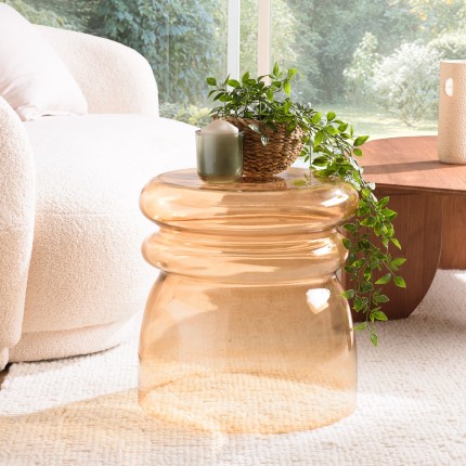Light brown smoked glass designer side table | Hortense Collection