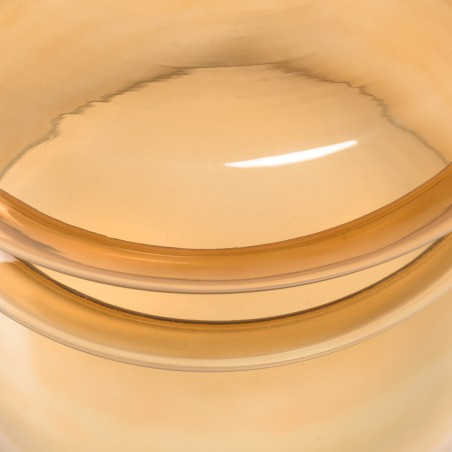 Table d'appoint design en verre fumé couleur marron clair | Collection Hortense