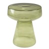 Designer side table in transparent green glass | Hortense Collection
