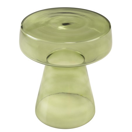 Table d'appoint design en verre transparent couleur vert | Collection Hortense