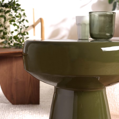 Table d'appoint design en fer couleur vert sapin | Collection HORTENSE