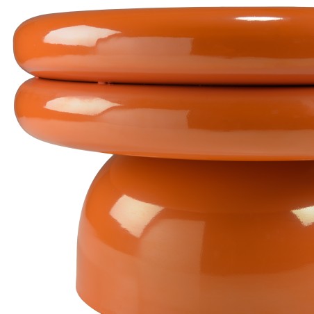Designer side table in fluorescent orange iron | Hortense Collection