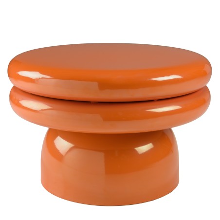 Designer side table in fluorescent orange iron | Hortense Collection