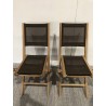 Lot de 2 chaises pliantes textilène couleur taupe | SECONDE VIE