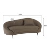 3-seater sofa in taupe bouclé fabric with curved backrest and metal legs | Leopold Collection