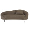 3-seater sofa in taupe bouclé fabric with curved backrest and metal legs | Leopold Collection