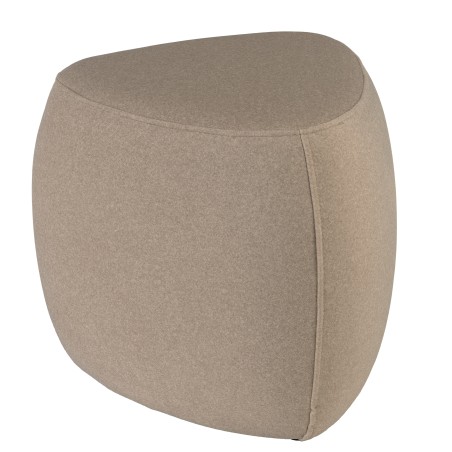 Pouf forme galet n°1 en tissu effet velours beige foncé | Collection Leopold