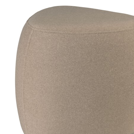 Pouf forme galet n°1 en tissu effet velours beige foncé | Collection Leopold