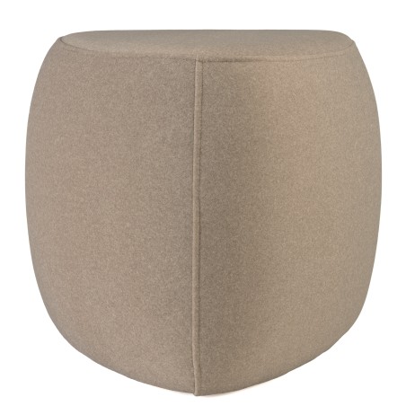 Pouf forme galet n°1 en tissu effet velours beige foncé | Collection Leopold