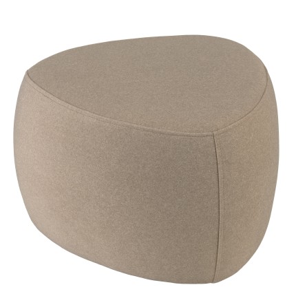 Pebble-shaped pouffe no. 2 in dark beige velvet-effect fabric | Leopold Collection