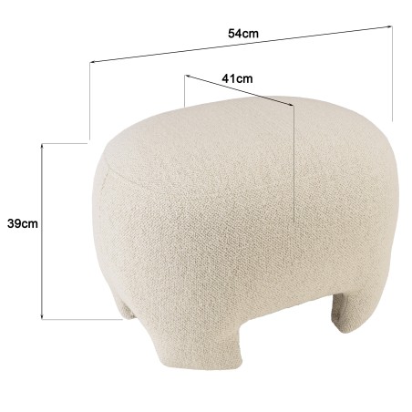 Designer pouffe no. 1 in beige small bouclé fabric | Leopold Collection
