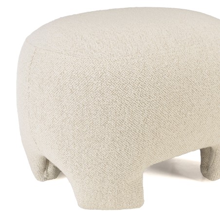 Designer pouffe no. 1 in beige small bouclé fabric | Leopold Collection