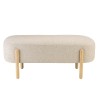 Banc en tissu effet laine beige et pieds bois | Collection Leopold