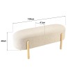 Beige wool-effect fabric bench with wooden legs | Leopold Collection