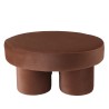 Pouf en tissu effet velours marron | Collection Leopold