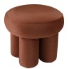 Brown velvet-effect fabric pouffe - Leopold Collection