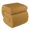 Mustard yellow velvet-effect fabric pouffe | Leopold Collection