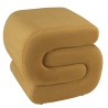 Mustard yellow velvet-effect fabric pouffe | Leopold Collection