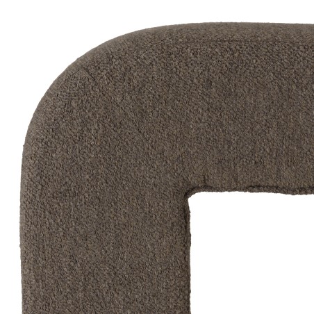 Pouf en tissu petite bouclette taupe foncé | Collection Leopold