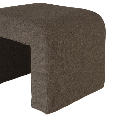 Pouf en tissu petite bouclette taupe foncé | Collection Leopold