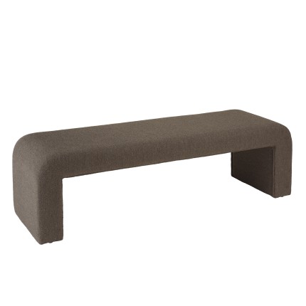 Dark taupe small loop fabric bench | Leopold Collection