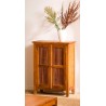 SECONDE MAIN - Meuble de rangement marron 2 portes persiennes bois Teck