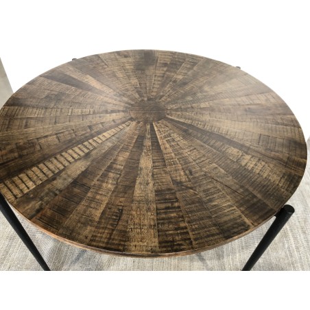 Round dining table 120x120cm made from recycled wood | Second-hand