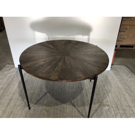 Round dining table 120x120cm made from recycled wood | Second-hand