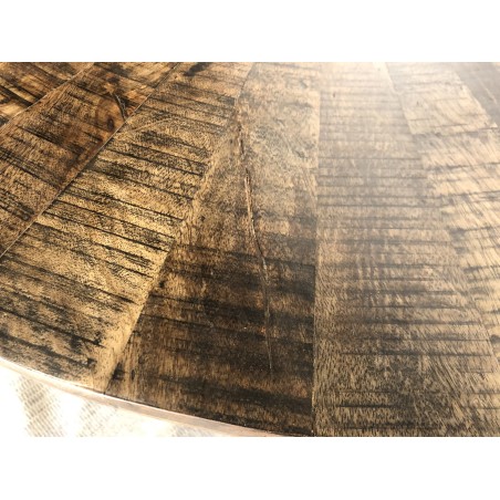 Round dining table 120x120cm made from recycled wood | Second-hand