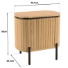 Brown bedside table with 1 door in retro style with black metal legs | Second Life