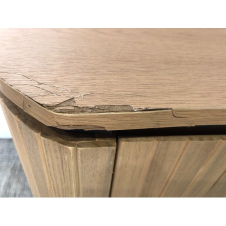 Table de chevet bois 1 porte style rétro pin marron | Seconde Vie