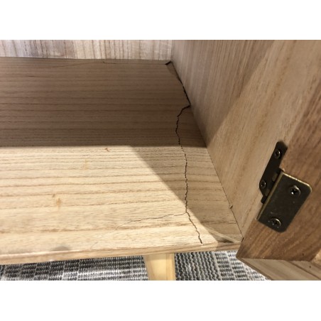 Natural-coloured sideboard with 2 drawers and 2 doors, cane wood | Second Hand