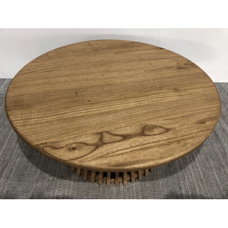 90cm round coffee table in mindi wood  | SECOND-HAND