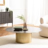 Table basse ronde plateau en fer noir | Seconde Vie