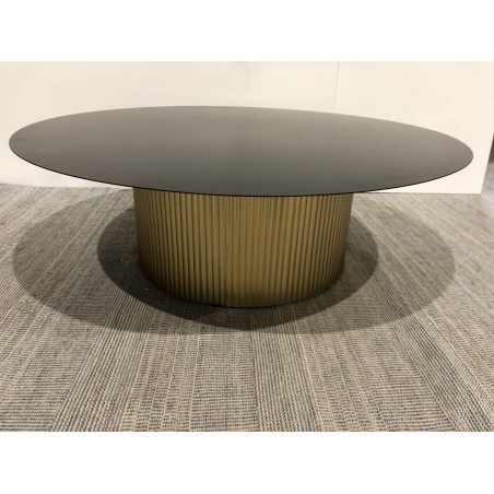 Table basse ronde plateau en fer noir | Seconde Vie