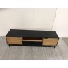 Wooden TV stand brown pine, black | Second Hand